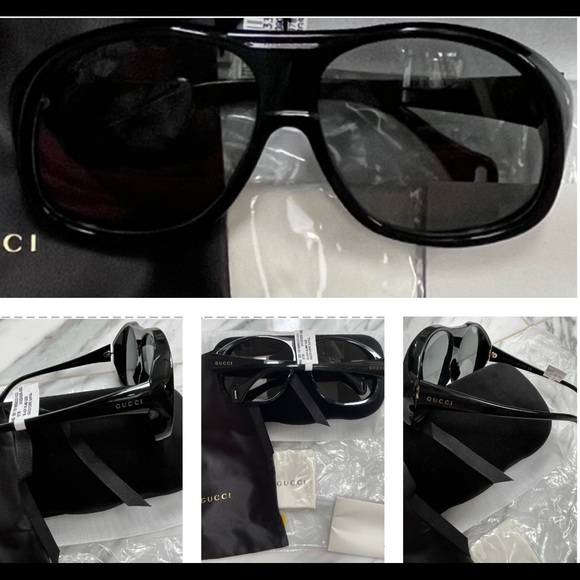 UNISEX GUCCI OVERSIZED PILOT AVIATOR SUNGLASSES - Picture 4 of 16